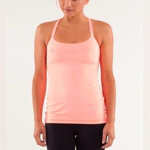 Lululemon Scoop Me Up Tank Heathered Pop Orange/Pop Orange Size 8 Adjustable Bra